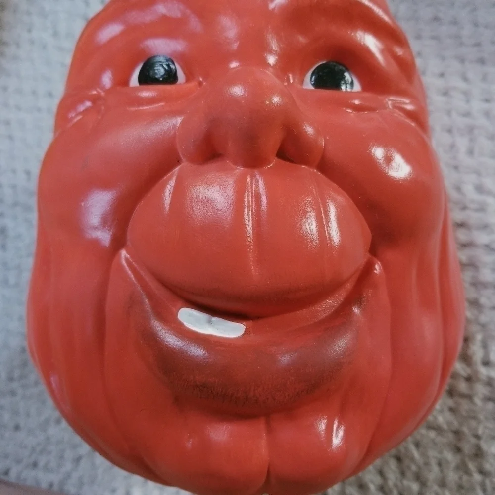 Vintage Halloween 80s Ceramic Pumpkin Man Head